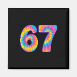67 Meme Tie Dye Retro Six Seven Magnet