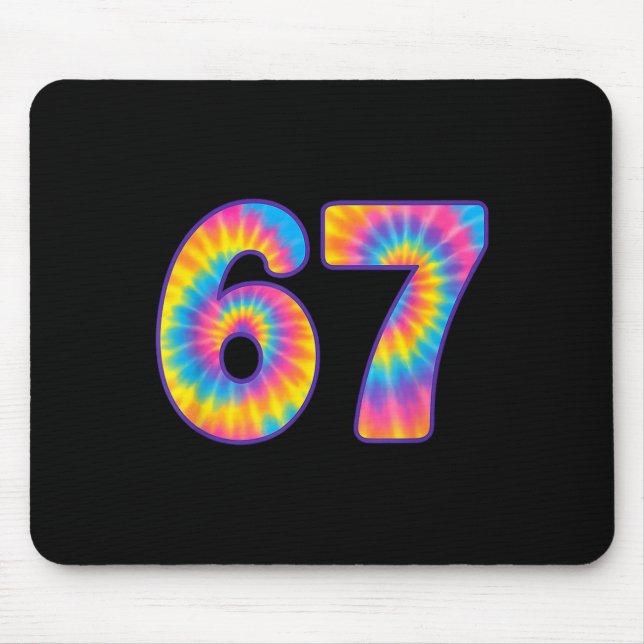 67 Meme Tie Dye Retro Six Seven  Mouse Pad (Front)