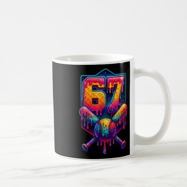67 Meme Trendy Baseball Funny Number 67 Player Six Coffee Mug (Right)