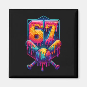 67 Meme Trendy Baseball Funny Number 67 Player Six Magnet