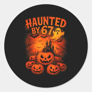 67 Meme Trendy Ghost Halloween Funny Six Seven Gen Classic Round Sticker