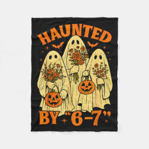 67 Meme Trendy Ghost Halloween Funny Six Seven Gen Fleece Blanket