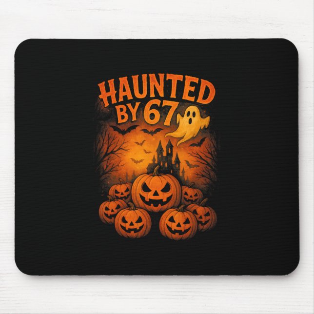 67 Meme Trendy Ghost Halloween Funny Six Seven Gen Mouse Pad (Front)