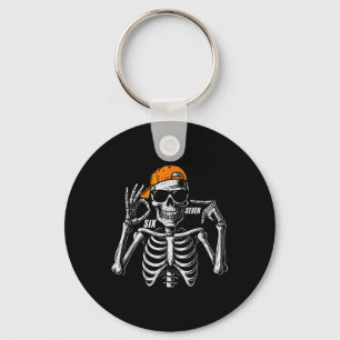 67 Meme Trendy Skeleton Halloween Funny Six Seven  Key Ring
