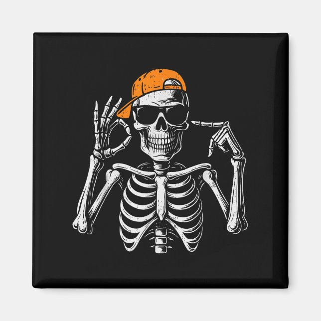 67 Meme Trendy Skeleton Halloween Funny Six Seven  Magnet (Front)