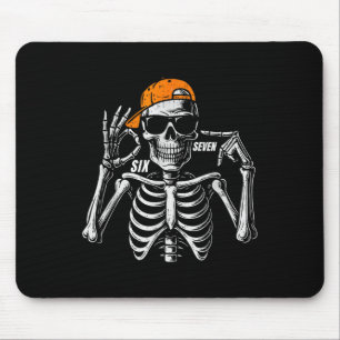 67 Meme Trendy Skeleton Halloween Funny Six Seven  Mouse Pad