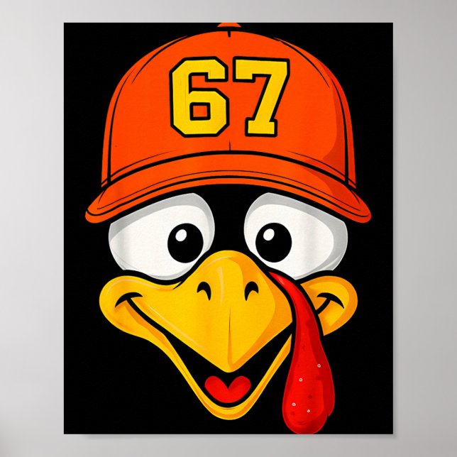 67 Meme Turkey Face Six Seven Thanksgiving 6 7 Men Poster (Front)