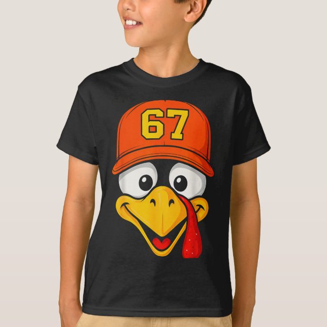 67 Meme Turkey Face Six Seven Thanksgiving 6 7 Men T-Shirt (Front)