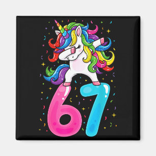 67 Meme Unicorn For Girls Six Seven Gen Alpha Brai Magnet