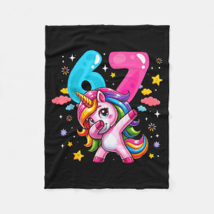 67 Meme Unicorn For Girls Six Seven Meme Brainrot  Fleece Blanket