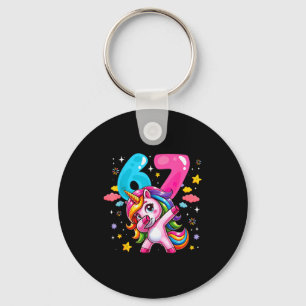 67 Meme Unicorn For Girls Six Seven Meme Brainrot  Key Ring