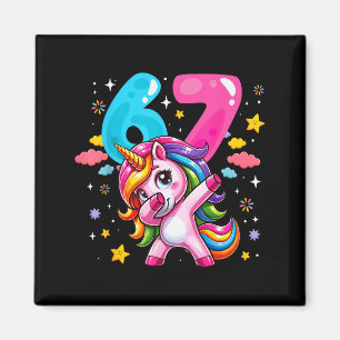 67 Meme Unicorn For Girls Six Seven Meme Brainrot  Magnet