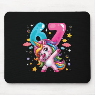 67 Meme Unicorn For Girls Six Seven Meme Brainrot Mouse Pad