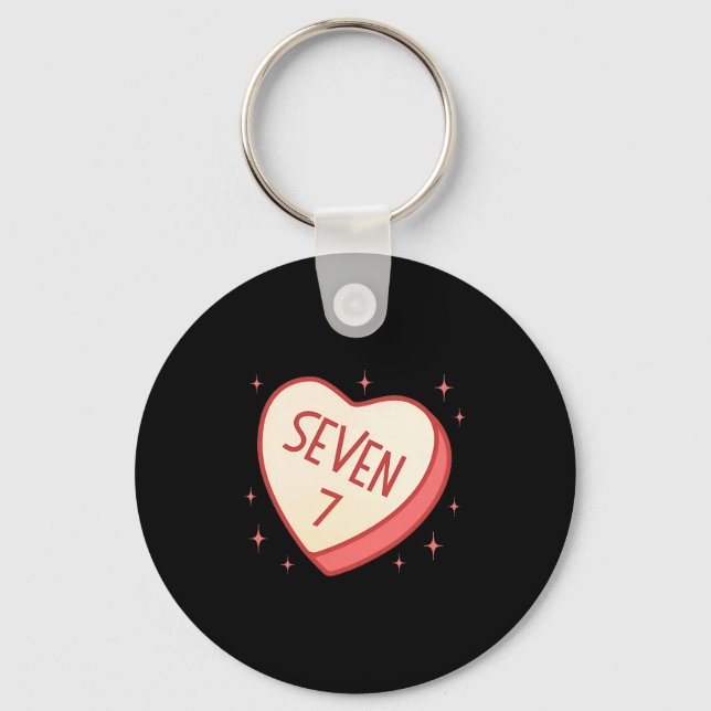 67 Meme Valentines Day Candy Heart Six Seven Match Key Ring (Front)