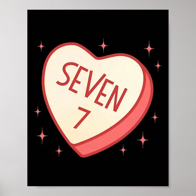 67 Meme Valentines Day Candy Heart Six Seven Match Poster (Front)