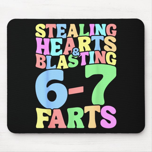67 Meme Valentine's Day Six Seven 6-7 Funny Steali Mouse Pad (Front)