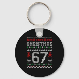 67 Meme Xmas Gen Alpha Fun Six Seven Ugly Christma Key Ring