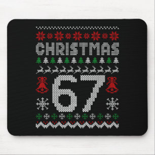 67 Meme Xmas Gen Alpha Fun Six Seven Ugly Christma Mouse Pad