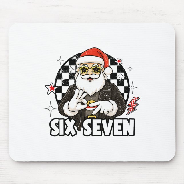 67 Meme Xmas Six Seven Santa 6 7 Christmas Men Wom Mouse Pad (Front)