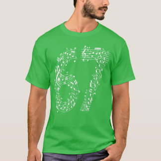 67 Music Meme Si Seven Musiceacher Musician girl v T-Shirt