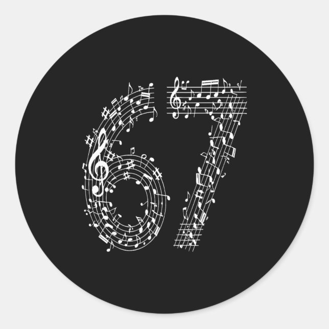 67 Music Meme Six Seven Music Teacher Musician  Classic Round Sticker (Front)
