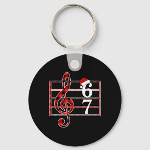67 Music Meme Slang Musician Santa Music Teacher C Key Ring