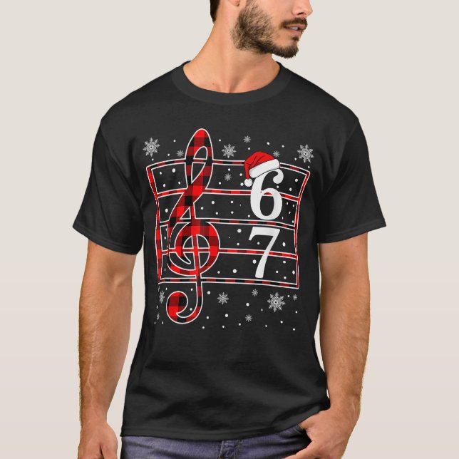67 Music Meme Slang Musician Santa Musiceacher Chr T-Shirt (Front)