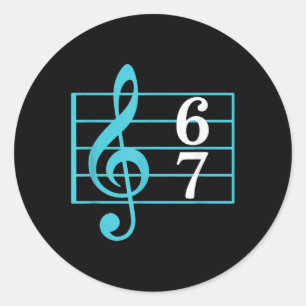 67 Music Meme Slang Six Seven Music Teacher Funny  Classic Round Sticker