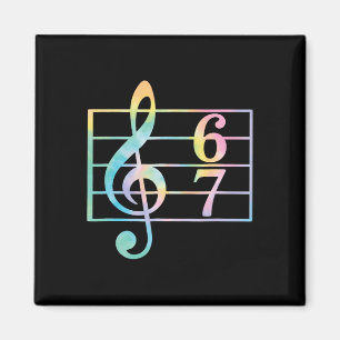 67 Music Meme Slang Six Seven Music Teacher Funny  Magnet