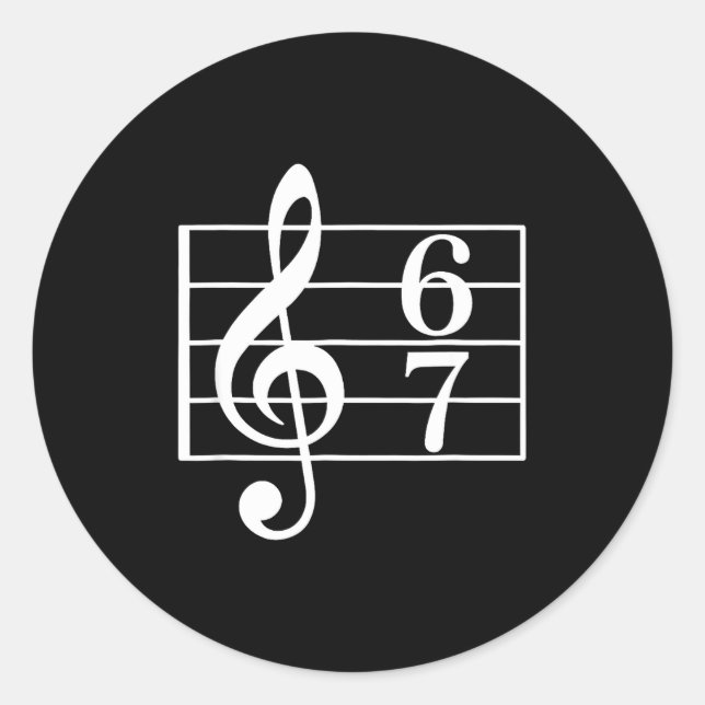 67 Music Meme Slang Six Seven Music Teacher School Classic Round Sticker (Front)