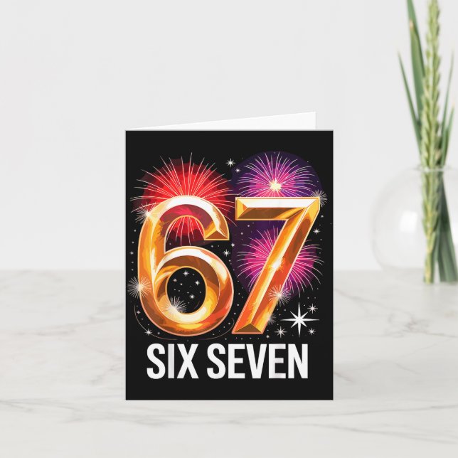 67 New Years Eve Party Pajama Shirt 6 7 Meme 67 20 Card (Front)