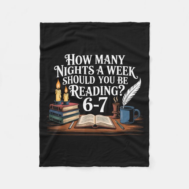 67 Nights Reading Meme For Bibliophiles Englieache Fleece Blanket (Front)