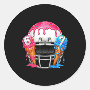 67 Number Ice Cream Drip American Football Art Classic Round Sticker