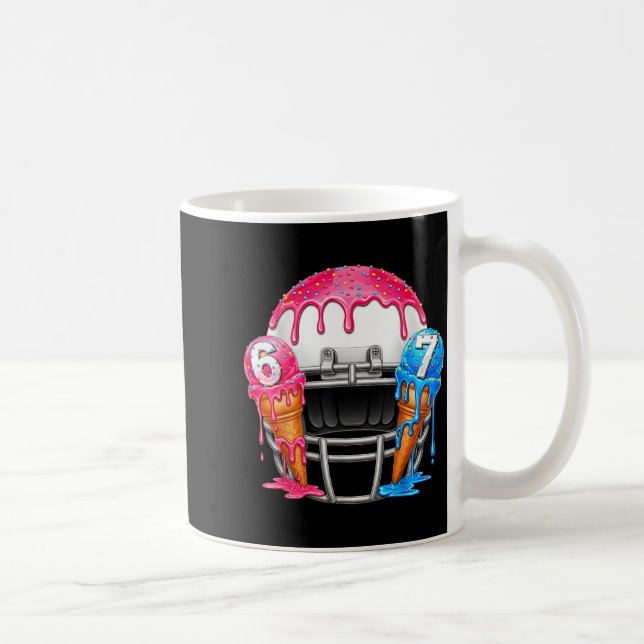 67 Number Ice Cream Drip American Football Art  Coffee Mug (Right)