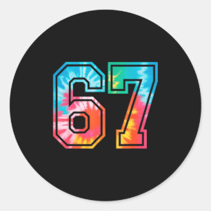 67 Number Meme Funny Six Seven Tie Dye Gen Alpha S Classic Round Sticker
