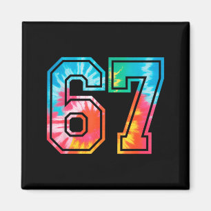 67 Number Meme Funny Six Seven Tie Dye Gen Alpha S Magnet