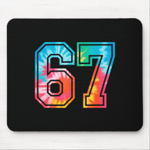 67 Number Meme Funny Six Seven Tie Dye Gen Alpha S Mouse Pad