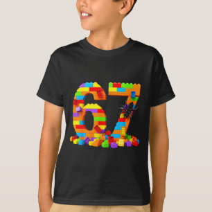 67 Number Meme Six Seven 6 7 Building Blocks Gen A T-Shirt