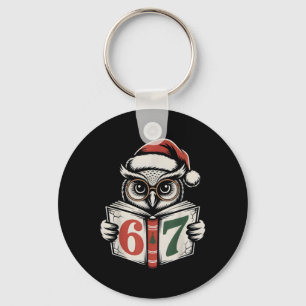 67 Number Owl Christmas Internet Meme Holiday  Key Ring
