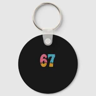 67 Number Six Seven Alpha Slang Ice Cream Drip Fun Key Ring