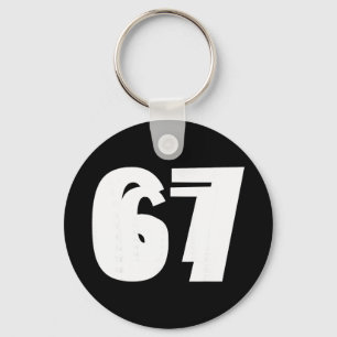 67 Number Sixty-seven Funny Meme Six Seven Matchin Key Ring