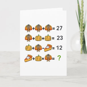 67 Order Operation Math Teacher Thanksgiving Turke Card