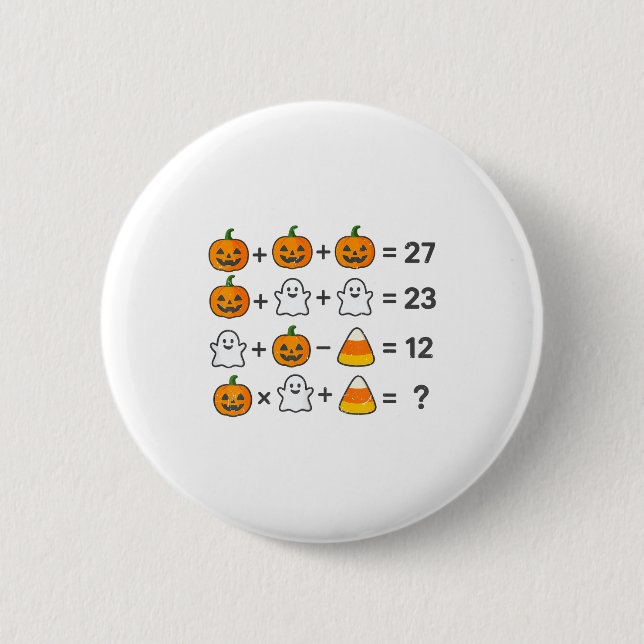 67 Order Operations Math Teacher Halloween Costume 6 Cm Round Badge (Front)
