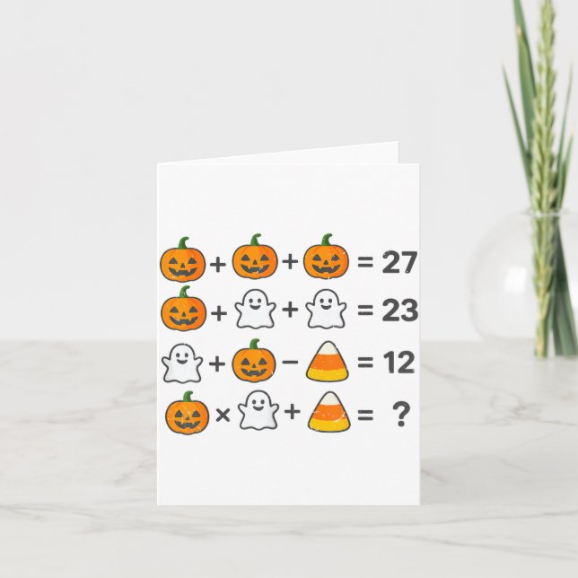 67 Order Operations Math Teacher Halloween Costume Card (Front)