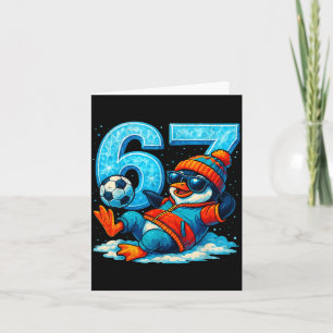 67 Penguin Soccer Funny Winter Meme Gift  Card