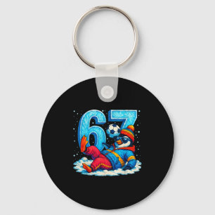 67 Penguin Soccer Funny Winter Meme Gift  Key Ring