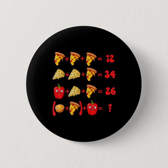 67 Pizza Meme Math Logic Puzzle  6 Cm Round Badge (Front)