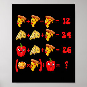 67 Pizza Meme Math Logic Puzzle Poster