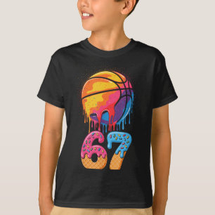 67 Player 67th Birthday Basketball Drip Number Ice T-Shirt