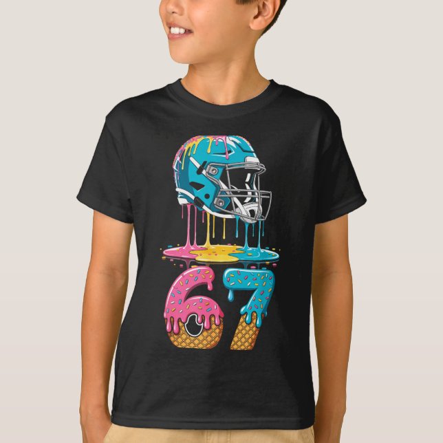 67 Player 67th Birthday Ice Cream American Footbal T-Shirt (Front)